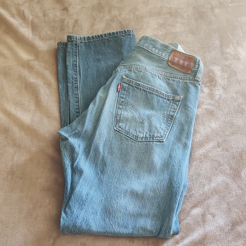 Levi's Light Blue Straight Leg Jeans 501 Size 29 - Picture 2 of 5